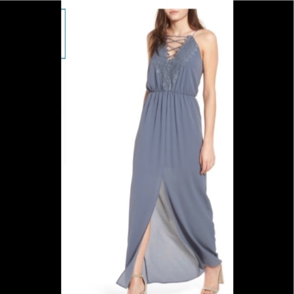 Wayf Posie Maxi Grey Grisaille gown size small